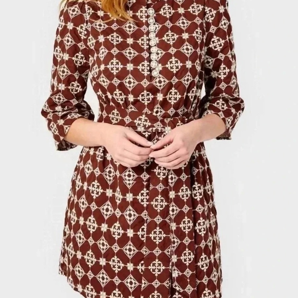 Chic Long Sleeve Geometric Dress
